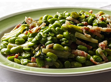 Broad beans à la Française (well, kind of)