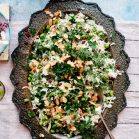 Broad beans and dill rice
