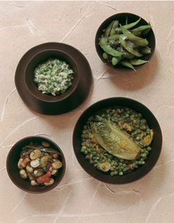 Broad beans, red onion and pancetta