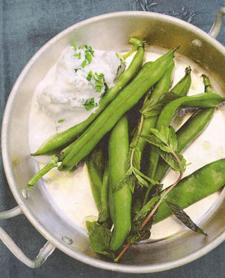 Broad beans with Gorgonzola