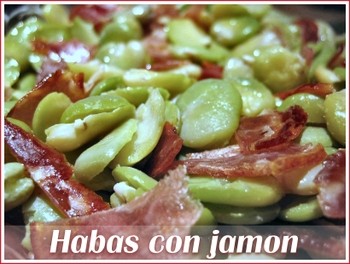 Broad beans with Spanish ham (Habas con jamon)