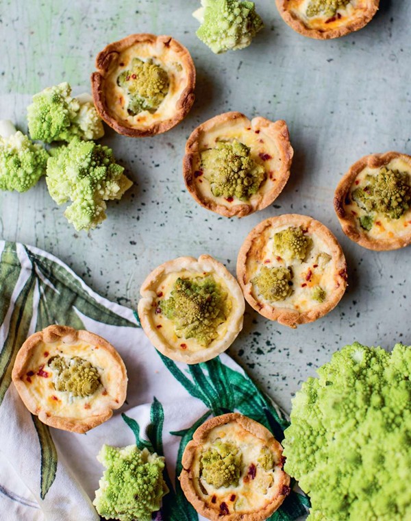 Broccoflower cheese pies