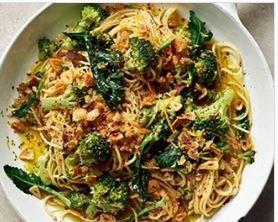 Broccoli & anchovy spaghetti with chilli lemon pangrattato