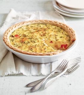 Broccoli & goat cheese quiche