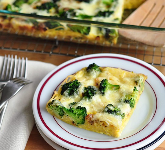 Broccoli & spaghetti frittata