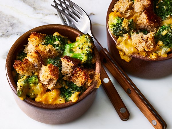 Broccoli and beer cheese cocottes