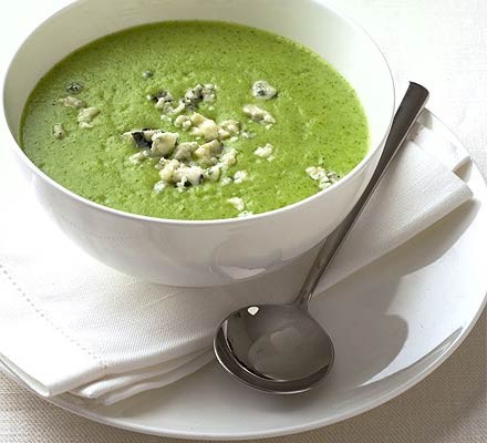Broccoli and blue cheese soup