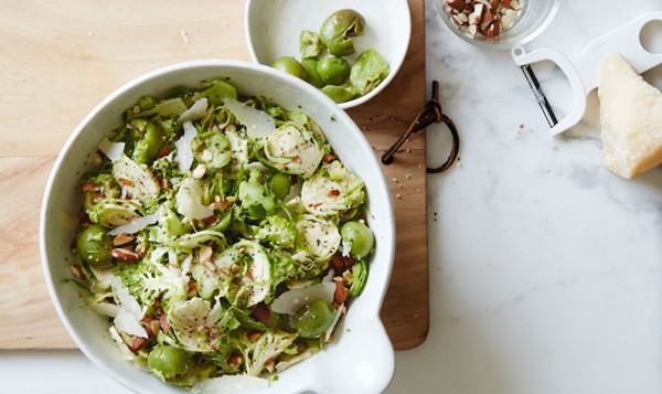 Broccoli and Brussels sprouts slaw