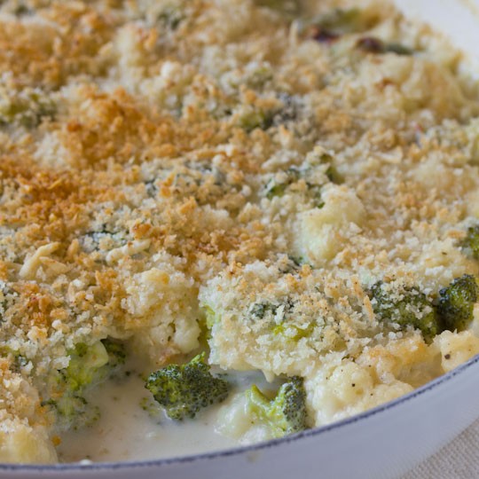Broccoli and cauliflower gratin 