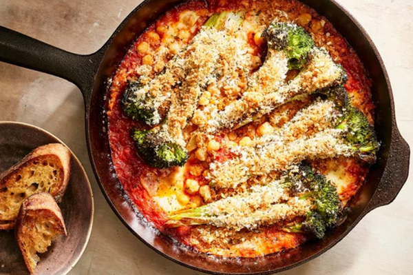 Broccoli-and-chickpea Parmesan