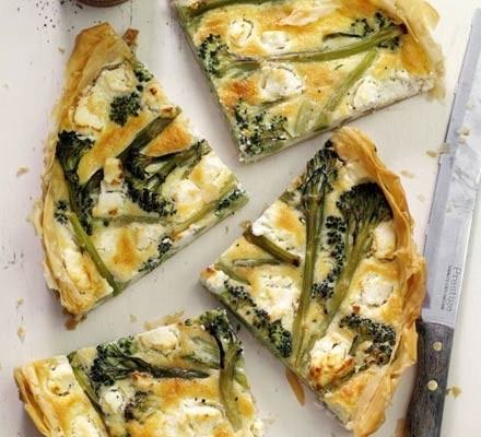 Broccoli and goat's cheese tart