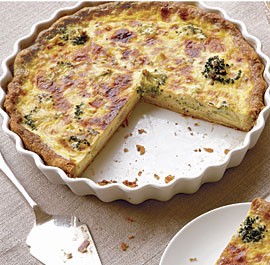 Broccoli and ham quiche