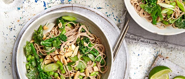 Broccoli and peanut soba noodles