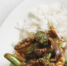 Broccoli and shiitake stir-fry with black bean garlic sauce