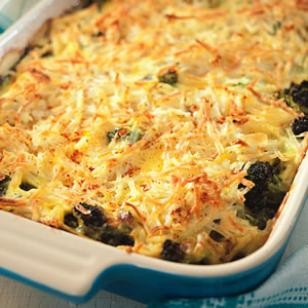 Broccoli, beef & potato hotdish