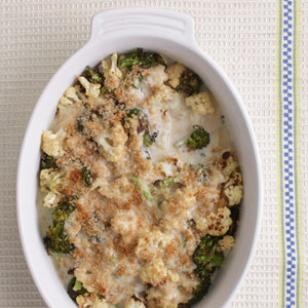 Broccoli-cauliflower gratin