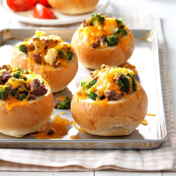 Broccoli-cheddar beef rolls