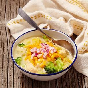 Broccoli cheddar-chicken chowder