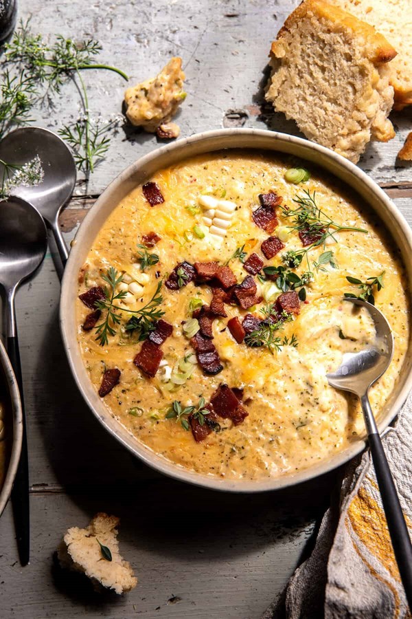 Broccoli cheddar corn chowder