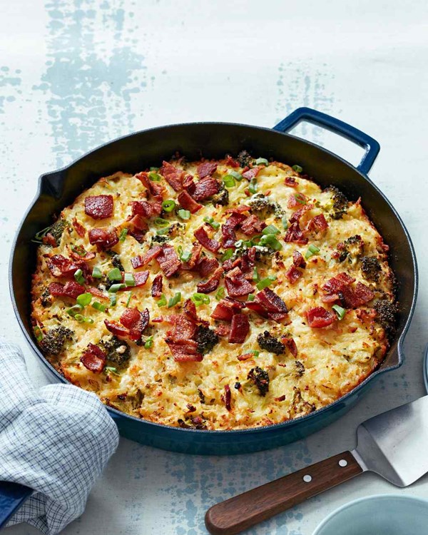 Broccoli-cheddar hash-brown casserole