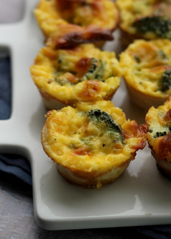 Broccoli cheese mini quiches