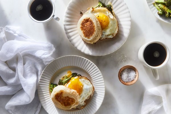 Broccoli, egg & cheese sandwich