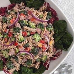 Broccoli, ham & pasta salad