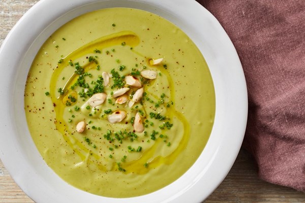 Broccoli, leek and potato soup