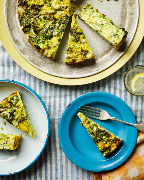 Broccoli, pea, broad bean and leek maa'kuda