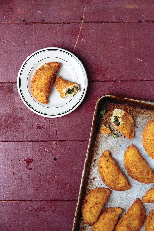 Broccoli rabe and Italian sausage fried ravioli