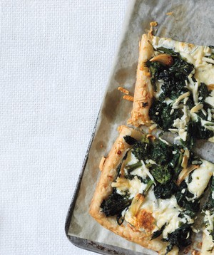 Broccoli rabe and pecorino tart
