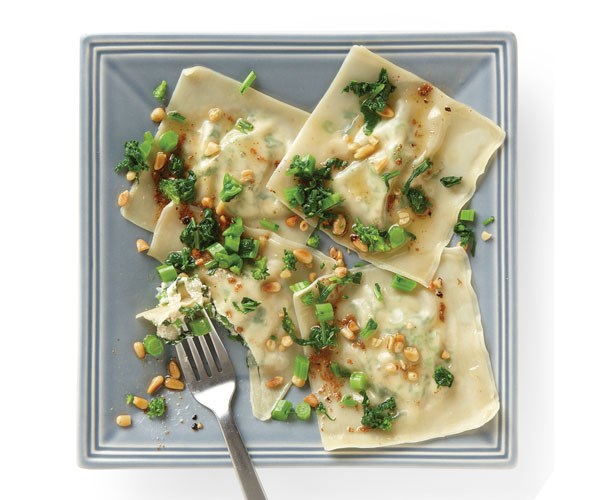Broccoli rabe and ricotta ravioli