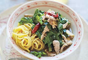 Broccoli rabe with a hint of pork