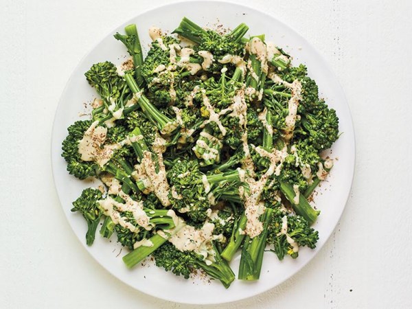 Broccoli rabe with tahini sauce