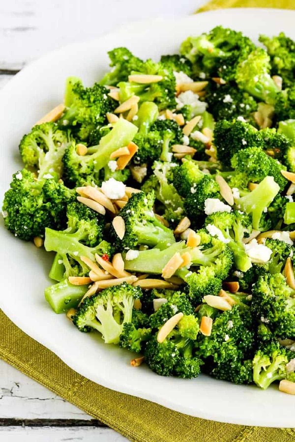 Broccoli salad with feta and almonds