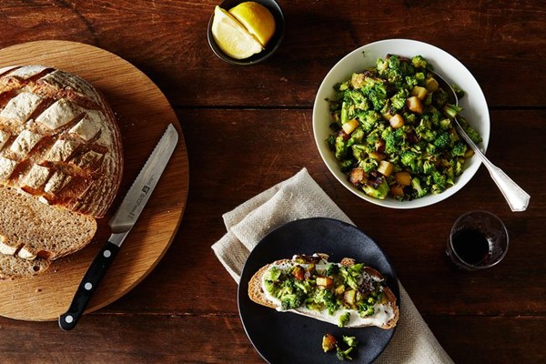 Broccoli stems with garlic and anchovies