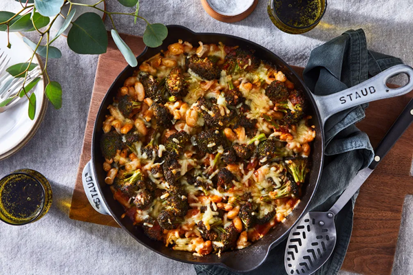 Broccoli, white bean & cheddar bake