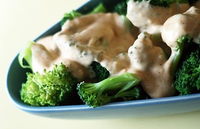 Broccoli with chipotle cheddar sauce