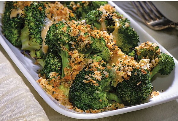 Broccoli with panko pebbles and yuzu butter