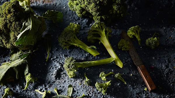 Broccoli with toasted pine nuts