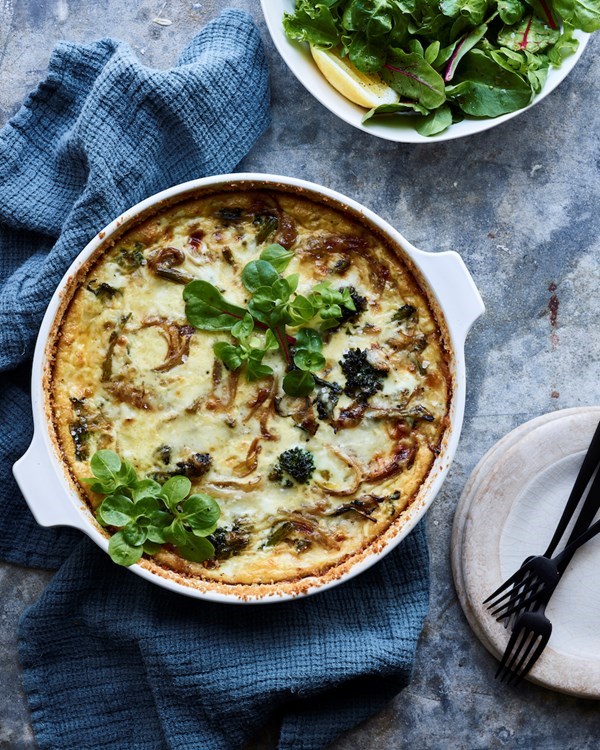 Broccolini Fontina quiche