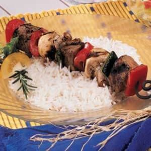 Broiled beef kabobs 