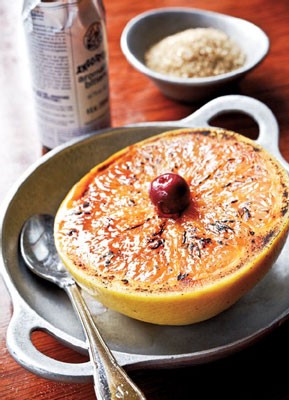 Broiled bitter grapefruit