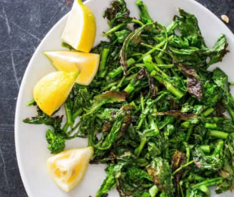 Broiled broccoli rabe