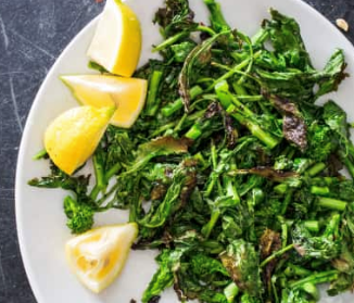 Broiled broccoli rabe