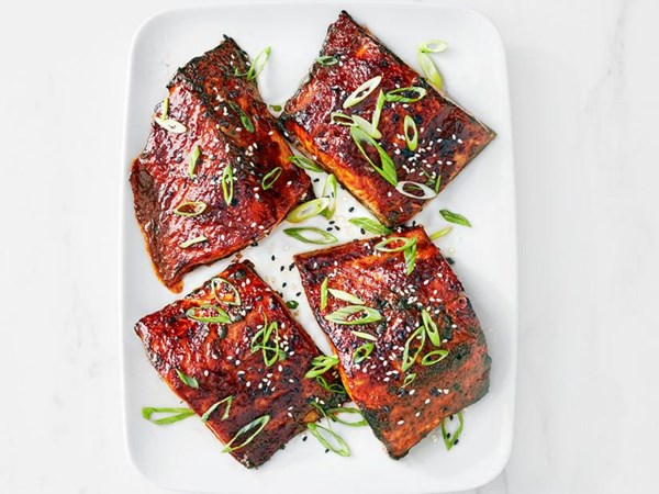 Broiled cod with hoisin glaze