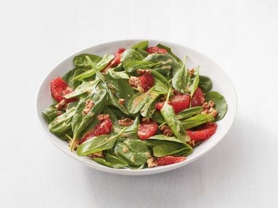 Broiled grapefruit-spinach salad