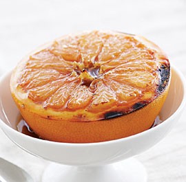Broiled grapefruit with honey, vanilla & cardamom