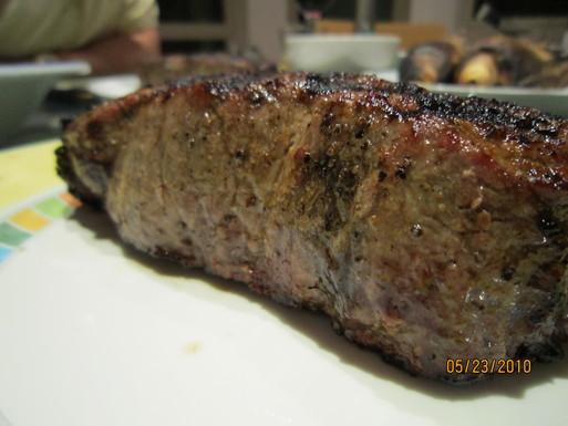 Broiled New York steak