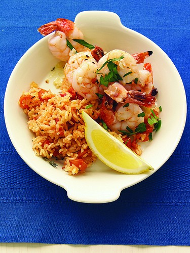 Broiled shrimp scampi